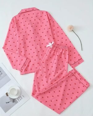 Women Sleepwear, Red Heart/Pink