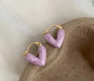 5 BUSINESS DAYS Peach Heart Earrings